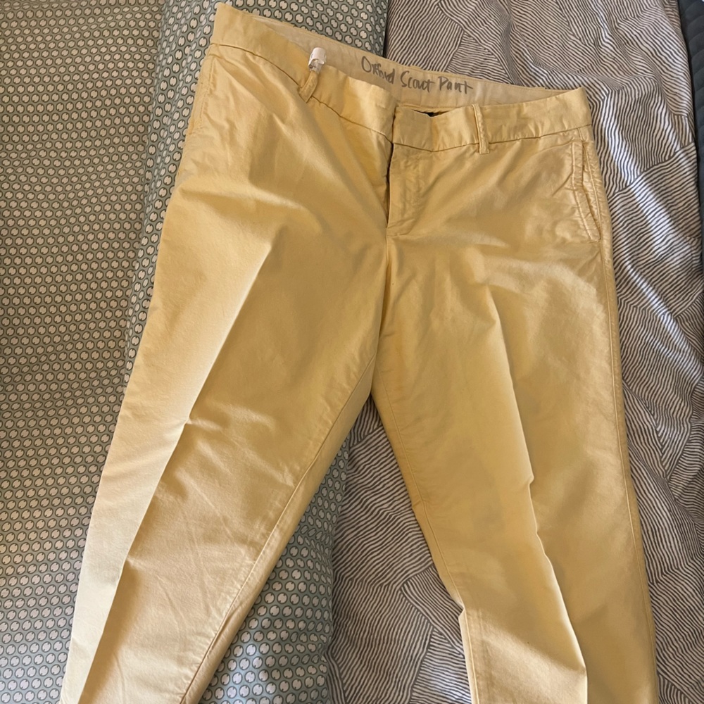 J.Crew oxford scout pant size 12 city fit light yellow women’s cropped ankle
